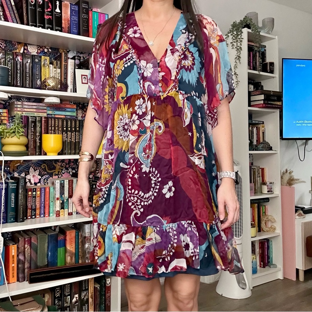NWT Johnny Was Jade Margarita Mini Dress, Size M